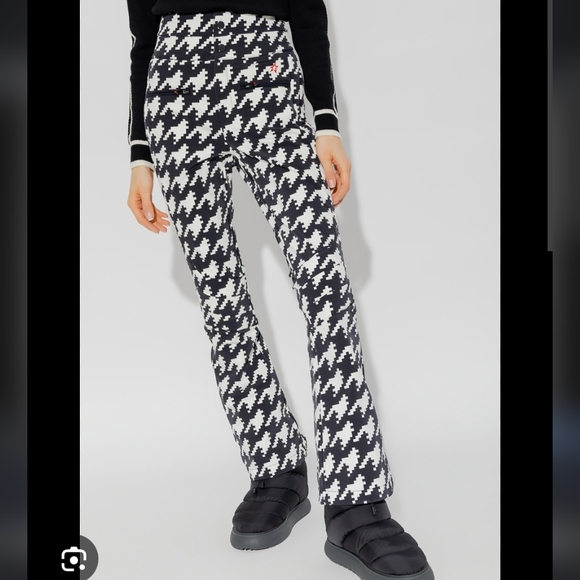 💥 Perfect Moment Aurora Houndstooth Ski Pants High Rise Black White - Picture 6 of 16